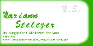 mariann stelczer business card